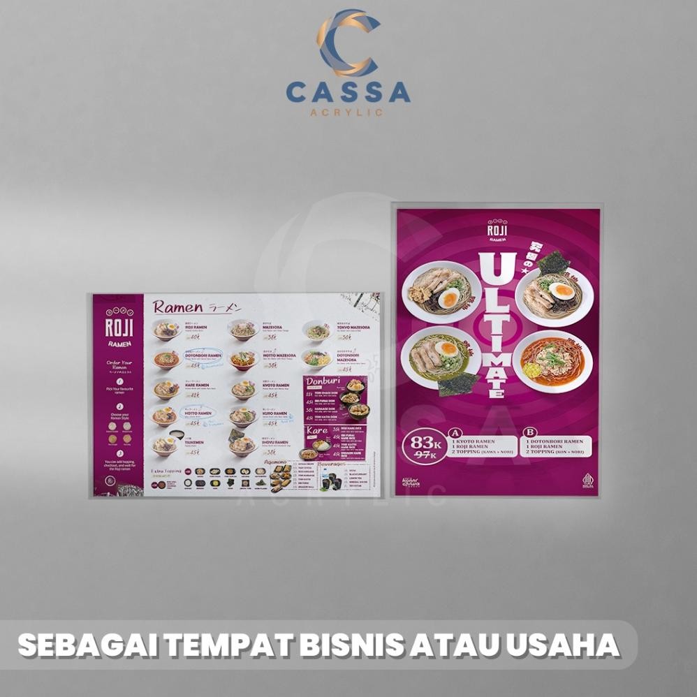 

TERMURAH Tempat Brosur Tempel A3 / Sign Holder Acrylic / Akrilik Dinding asd-86