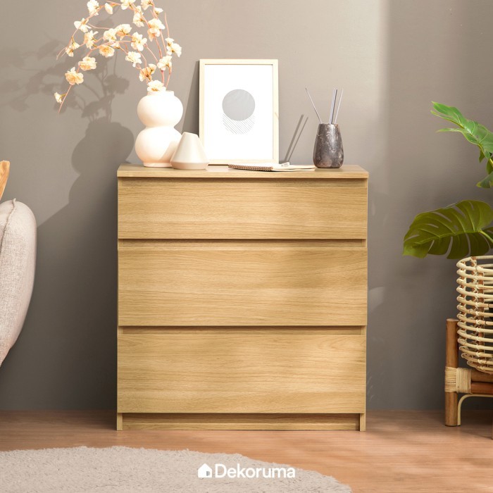 Moku Lemari Laci Kayu 3 Susun Drawer