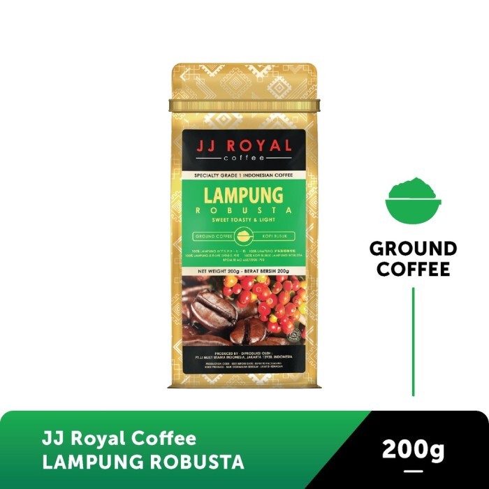 

TERLARIS JJ ROYAL COFFEE LAMPUNG ROBUSTA GROUND (KOPI BUBUK) BAG 200G MURAH!!! MURAH