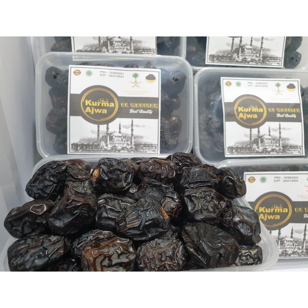 

Kurma Ajwa 1 Kg Super KEMASAN TOPLES Premium //AJWA | Kurma Nabi Asli Madinah - Best Quality