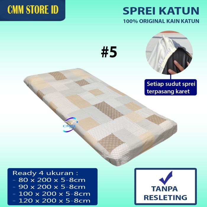 Sprei katun kasur lantai Sprei Travel bed Sprei motif single