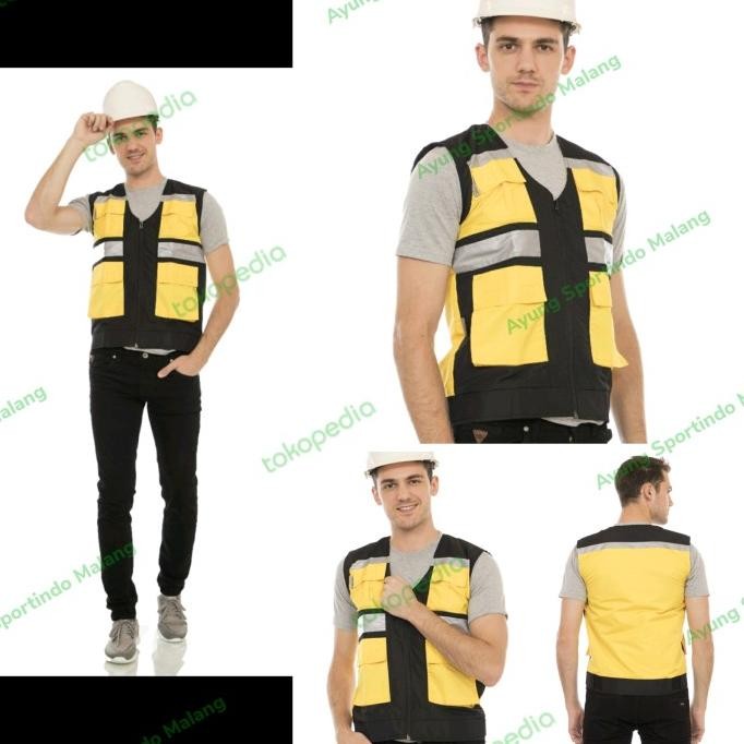 Promo Rompi Safety Vest Lapangan, Bandara, Tambang, Proyek, Security Kuning COD