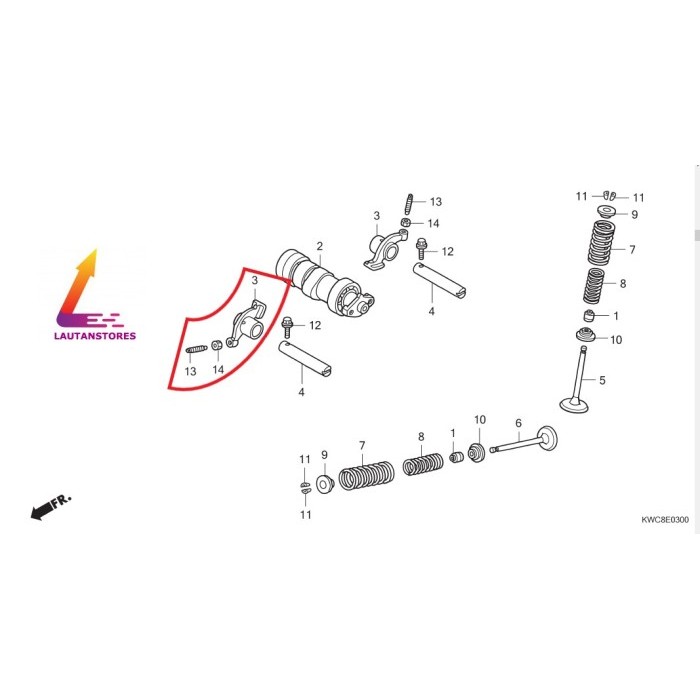 1443A-Kwc-900 Pelatuk Cs1 Rocker Arm Cs1 Pelatuk Klep Cs1 2Pc Termurah Langka
