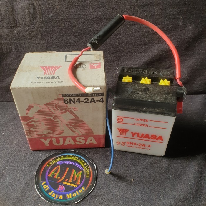 Aki Accu Yuasa 6N4-2A-4 6N42A4 6V 6Volt 4Ah Honda Win Termurah Langka