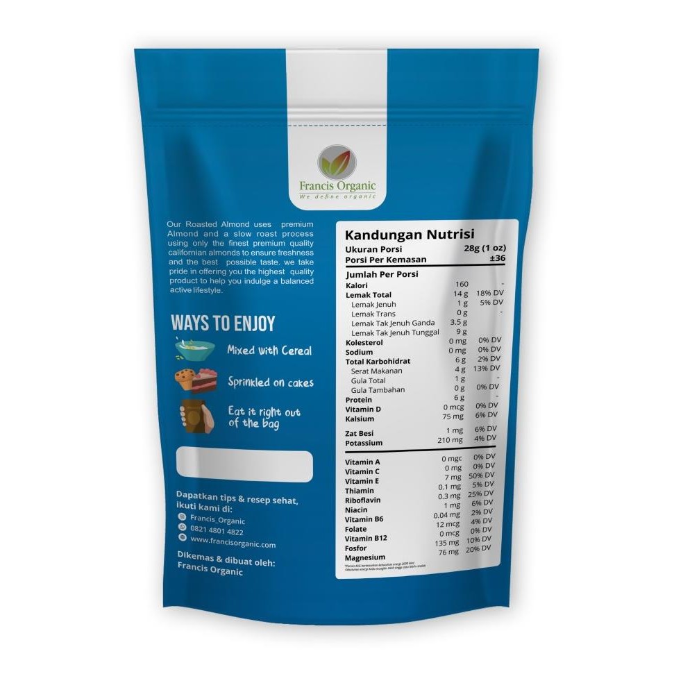 

NEW PRODUK KACANG ALMOND PANGGANG KUPAS 1KG / ROASTED ALMOND 1KG !!!!!