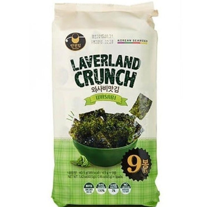 

NEW PRODUK LAVERLAND CRUNCH SEAWEED KOREA / SNACK SEAWEED BY MANJUN RASA SEA SALT !!!!!