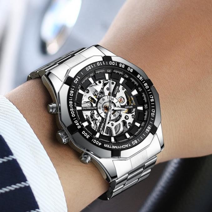 Murah [Homm] Fngeen A001 Jam Tangan Pria Automatic Mechanical Kinetic