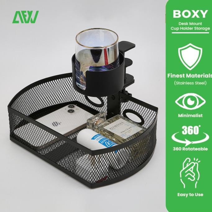 

BOXY Laci Bawah Meja Tempat Penyimpanan Desk Mount Cup Holder Storage