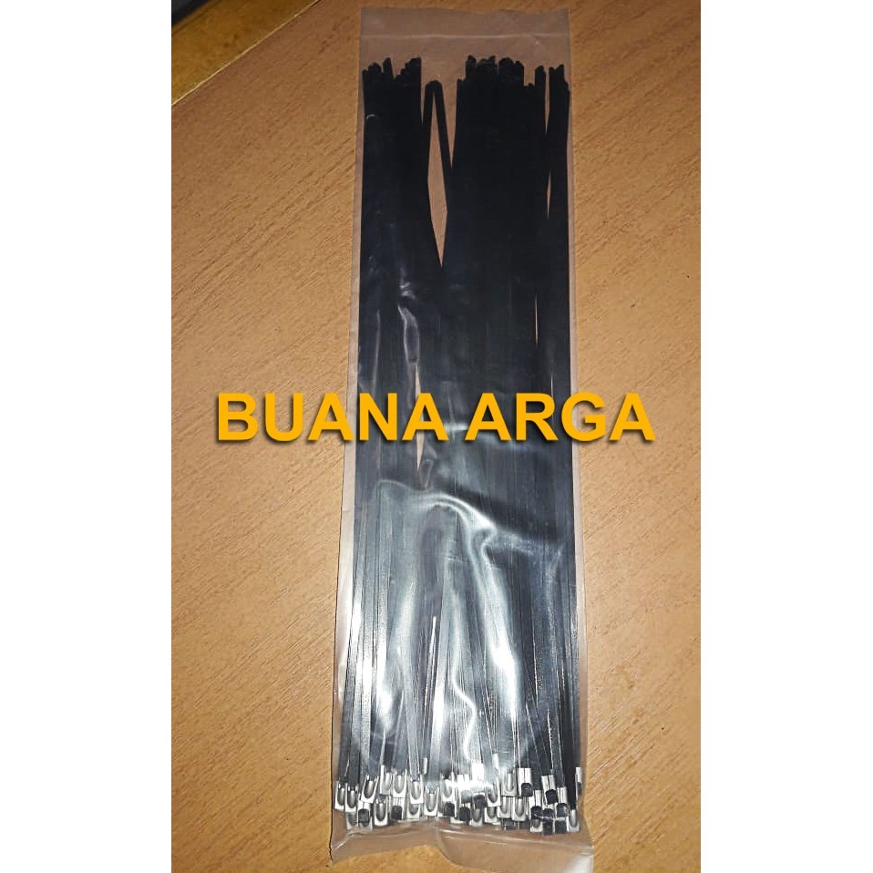 

TERBARU! Kabel Ties Stainless Steel 200mm Cable Epoxy Full Coated Ball Lock ZIP