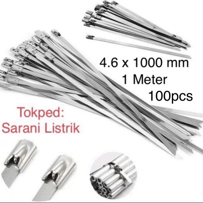 

TERBARU! Cable Ties - Kabel Tis Stainless 4.6 x 1000 mm 100 cm - 100pcs