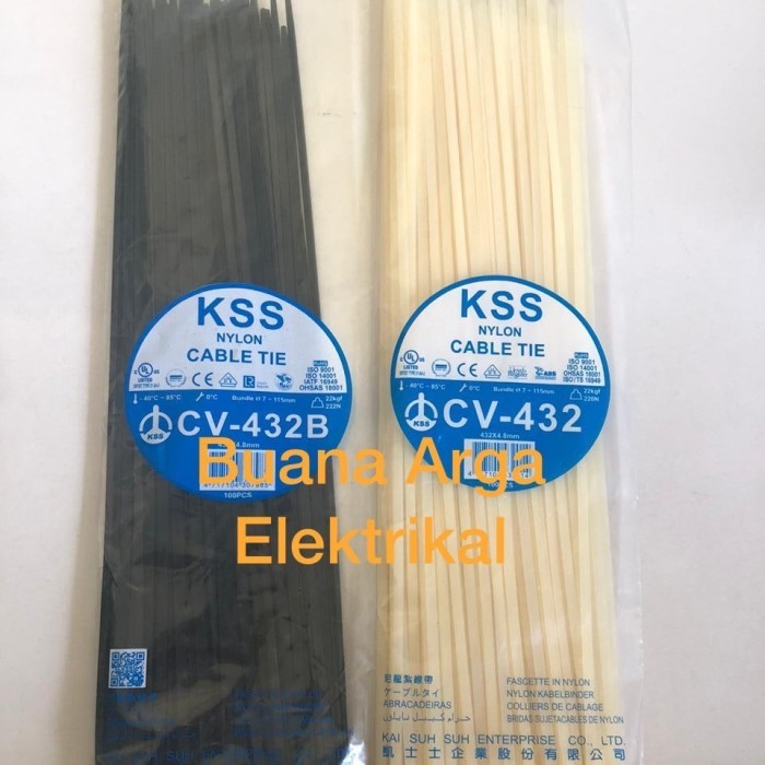 

HOT SALE! Kabel / Cable Ties CV-432 / CV 432 x 4,8 KSS Warna Putih/Hitam