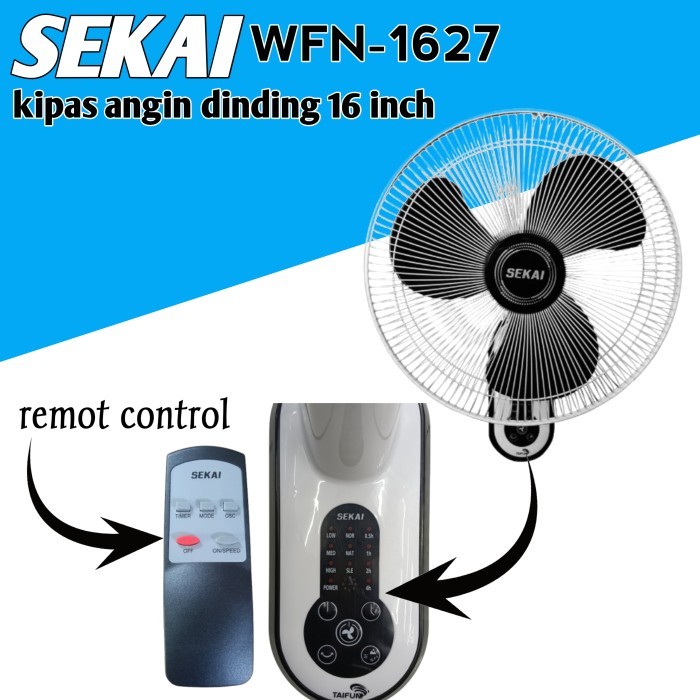 SEKAI WFN-1627 Kipas angin sekai 16 inch remot control