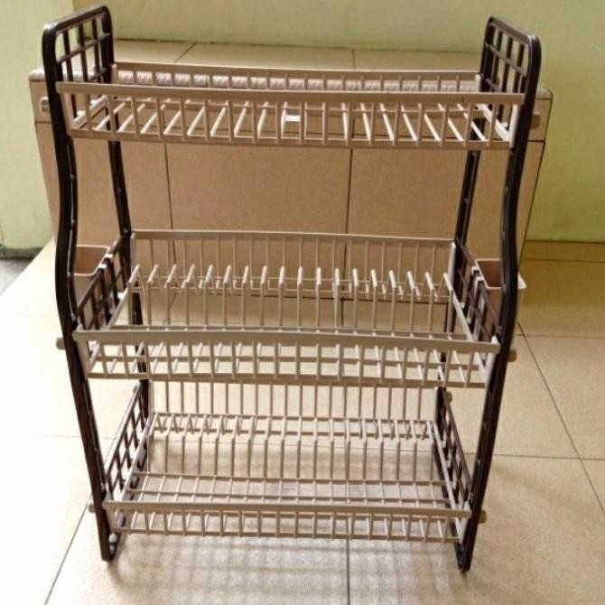 Rak Piring Plastik 3 Susun Lucky Star Tebal Murah/Rak Dapur 3 Susun Shopgendis_