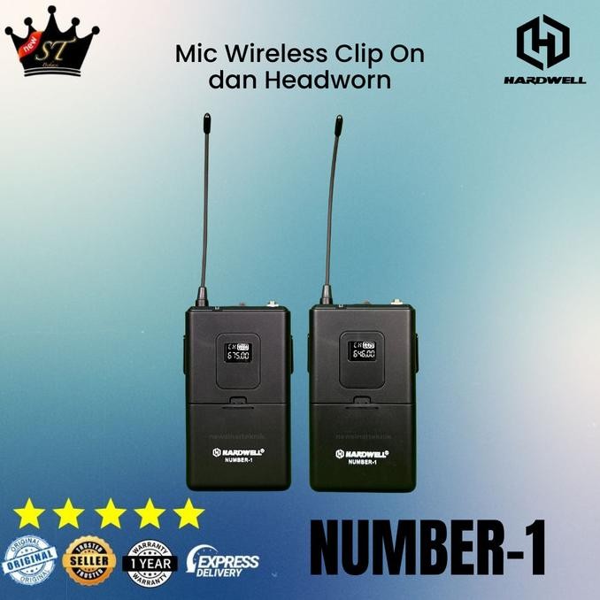 Promo Hardwell Number-1 Clip On Headworn Mic Wireless Microphone Uhf Headset Bando Nirkabel Jepit Un