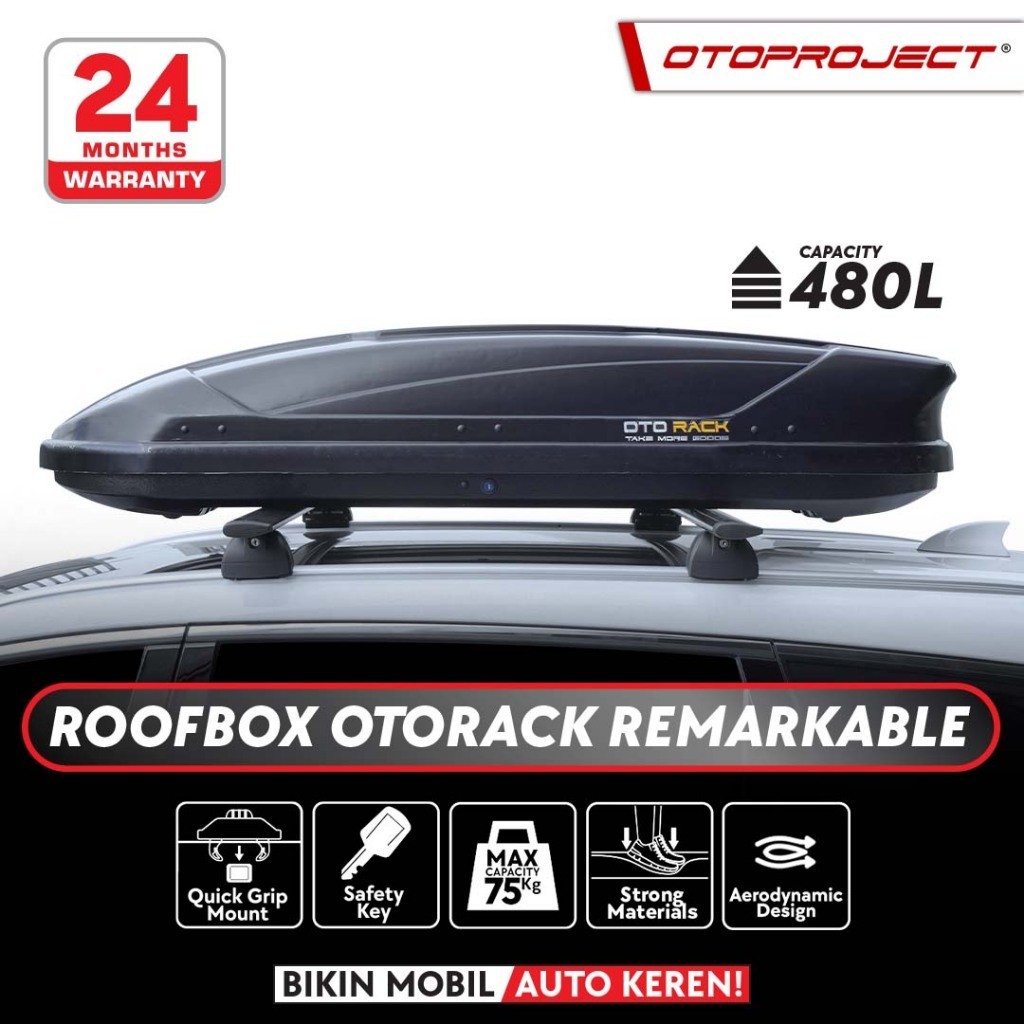 Otoproject - Roof Box Otorack Remarkable Glossy White  | Box Bagasi Atas Mobil