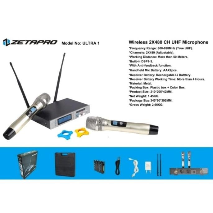 Promo Mic Wireless Zetapro Ultra 1 / Zetapro Ultra 1 / Mic Zetapro Original