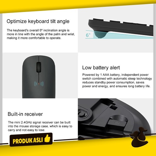 XIAOMI MI WIRELESS KEYBOARD MOUSE COMBO SET NIRKABEL ORIGINAL