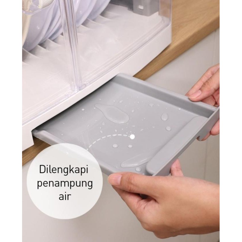 Rak Piring / Lemari Piring Plastik Dengan Tutup - Olymplast Oks Nananinu12