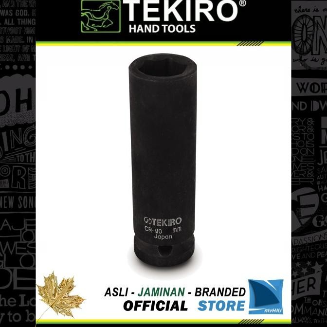 Produk Baru Kunci Sok 22 mm PANJANG Hitam Stang 1/2" inch 6 PT Deep Impact TEKIRO