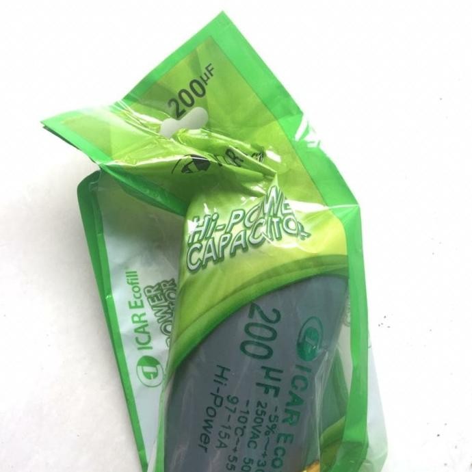 Ori - kapasitor untuk electro motor dinamo uk 200 mf merek icar ecofill Termurah