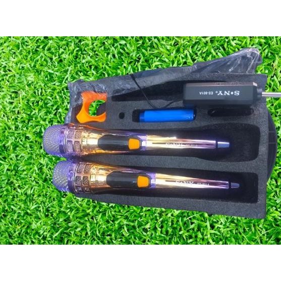 Promo Mic Sony Es-801A Uhf Microphone Charger Double Wireless Led Display/Koper