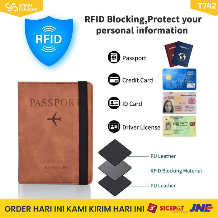 ASLI DOMPET PASPORT COVER KULIT KARTU CARD HOLDER WALLET RFID PASPOR PRIA KODE 598