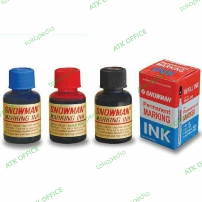 

Tinta spidol Permanent snowman Marking Ink Sebox (12Botol)