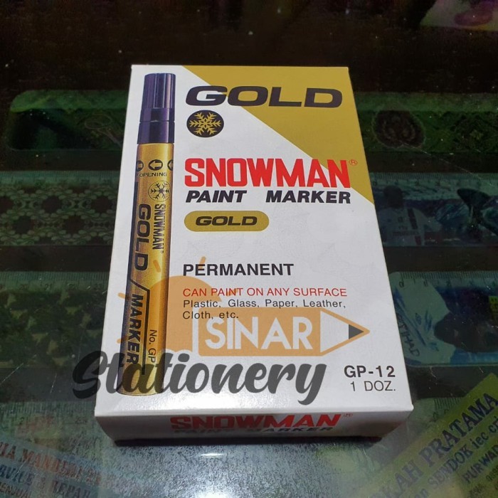 

Spidol paint marker snowman gold permanent wp12 1pak isi 12pc