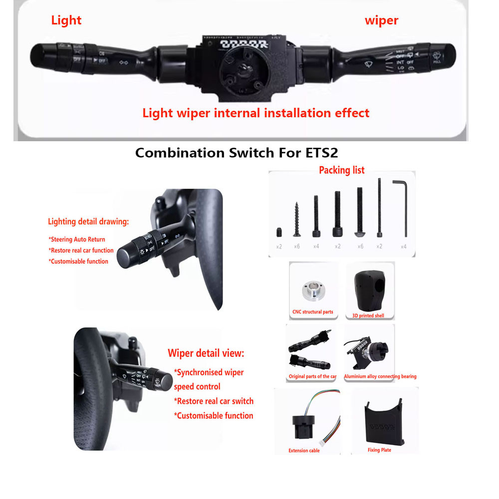 YHS Turn Signal And Wiper Switch For Logitech G29 G920 G27 Simulator Steering Wheel Part Accessory f