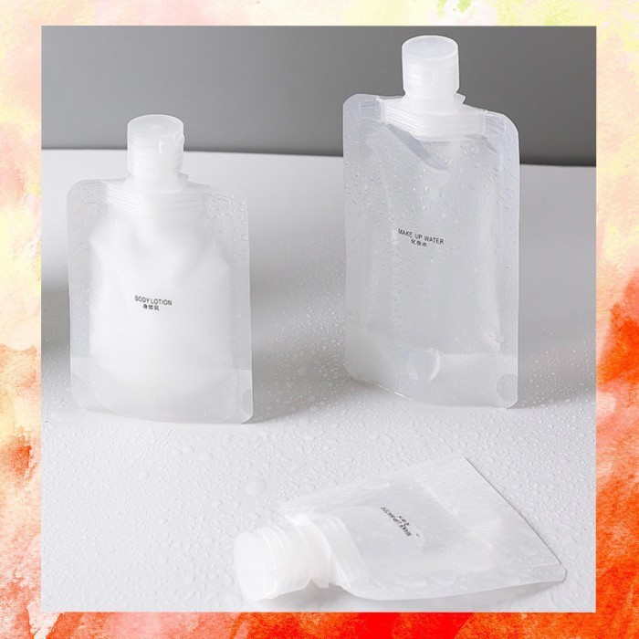 Travel Pouch Refill Tempat Sabun Cair Botol Sabun Travel Kit Plastik 100 ML 50 ML