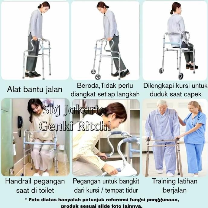 Dijual produk baru!! Alat bantu jalan kursi ber roda walker rollator walker TerapiLansia