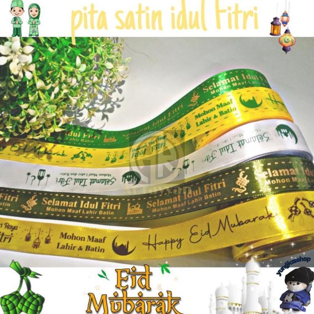 

( 1 Roll ) Pita Satin Idul Fitri 1 Inch 2.5 Cm Pita Kado Hiasan Hampers Lebaran Eid Mubarok Pita Lebaran 4 Cm 1.5 Inch 1/2 Inch 1.5 Cm Sale