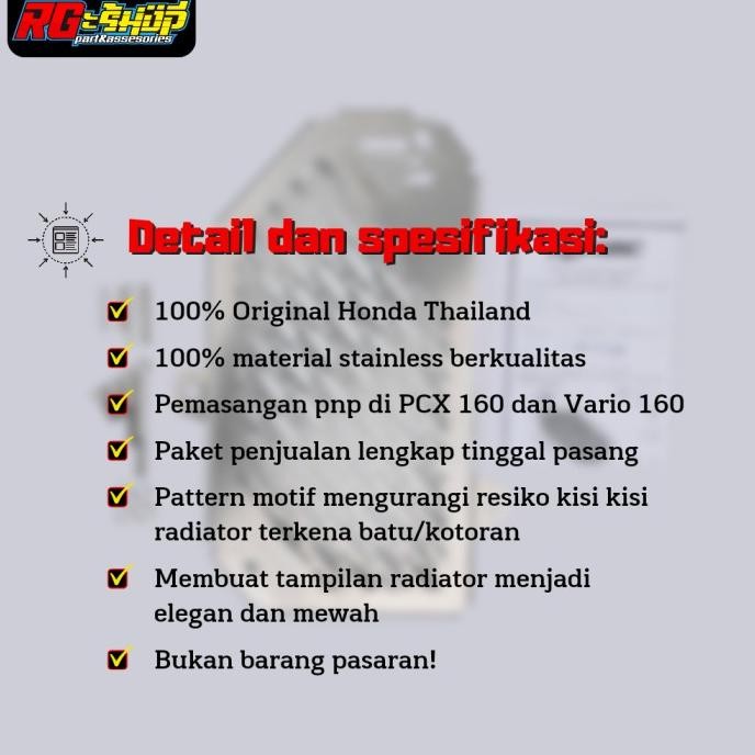 Promo Cover pelindung radiator stainless H2C Thailand Vario 160 PCX 160 COD