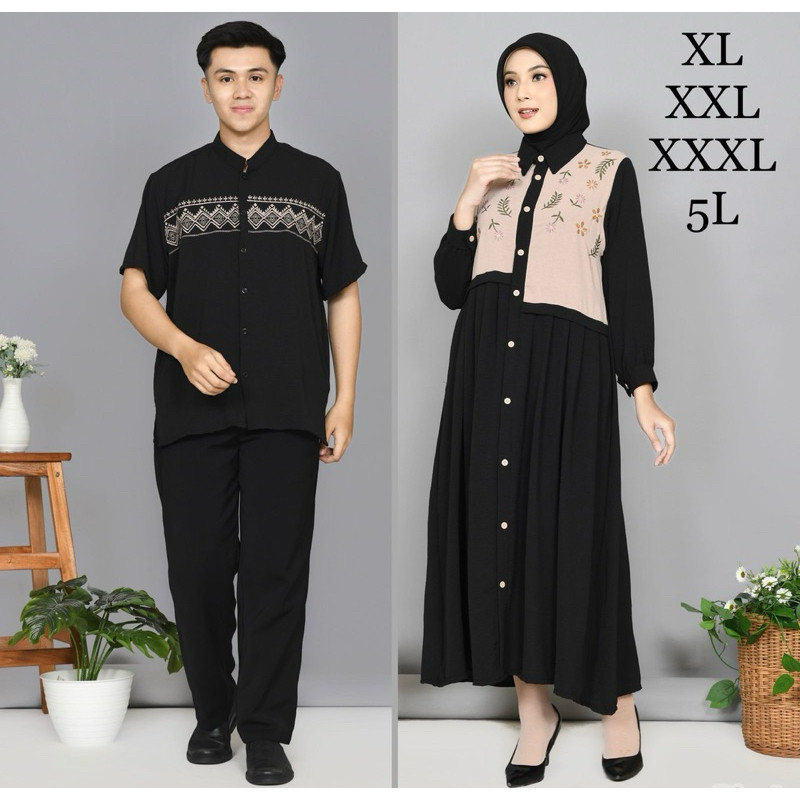 Gamis Couple Seragam Keluarga Remaja Cowok Cewek Nikahan Seserahan Sepasang Baju Hari Raya Suami Ist