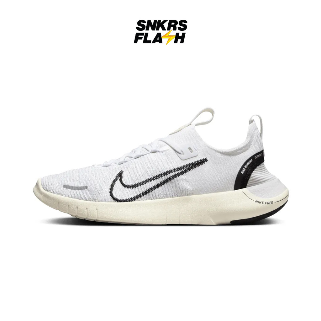 NIKE Free Rn Fk Next Nature White Black Sepatu Sneakers Wanita - DX6482100 - Size 37.5