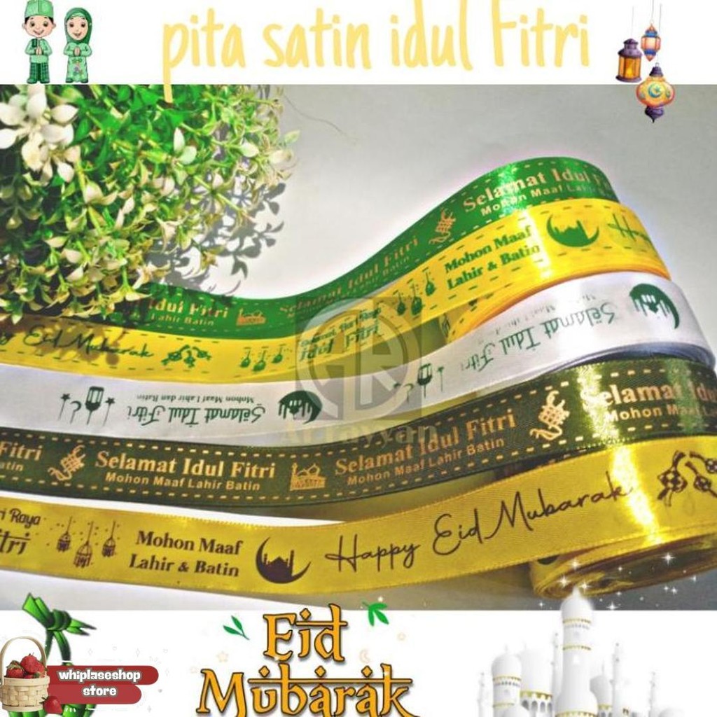 

( 1 Roll ) Pita Satin Idul Fitri 1 Inch 2.5 Cm Pita Kado Hiasan Hampers Lebaran Eid Mubarok Pita Lebaran 4 Cm 1.5 Inch 1/2 Inch 1.5 Cm Promo