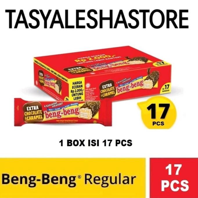 

READY STOCK BENG - BENG REGULAR WAFER CARAMEL COKELAT 25 GRAM (1 BOX ISI 17 PCS) !!!!!