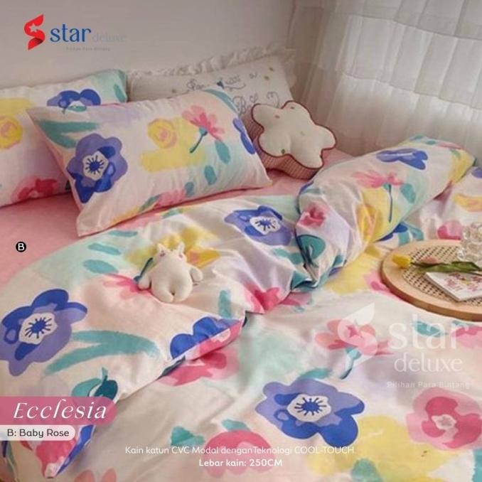 Sale Sprei Katun Esra Motif Foresta Putih 160X200X30