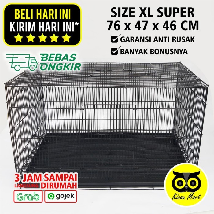 KANDANG LIPAT BESI UMBARAN ANJING KUCING BURUNG UKURAN JUMBO XL KDJMBO