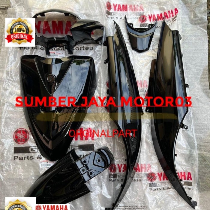 TERLARIS Cover Body Halus Set MIO J Hitam Original Ygp