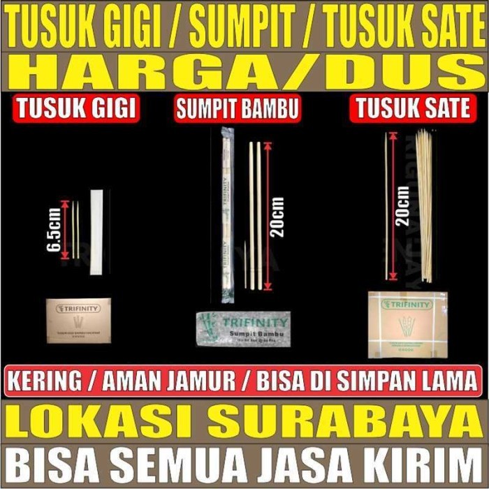 Sumpit Bambu Panda Trifinity Higienis Bersih Halus Kering Import Sby