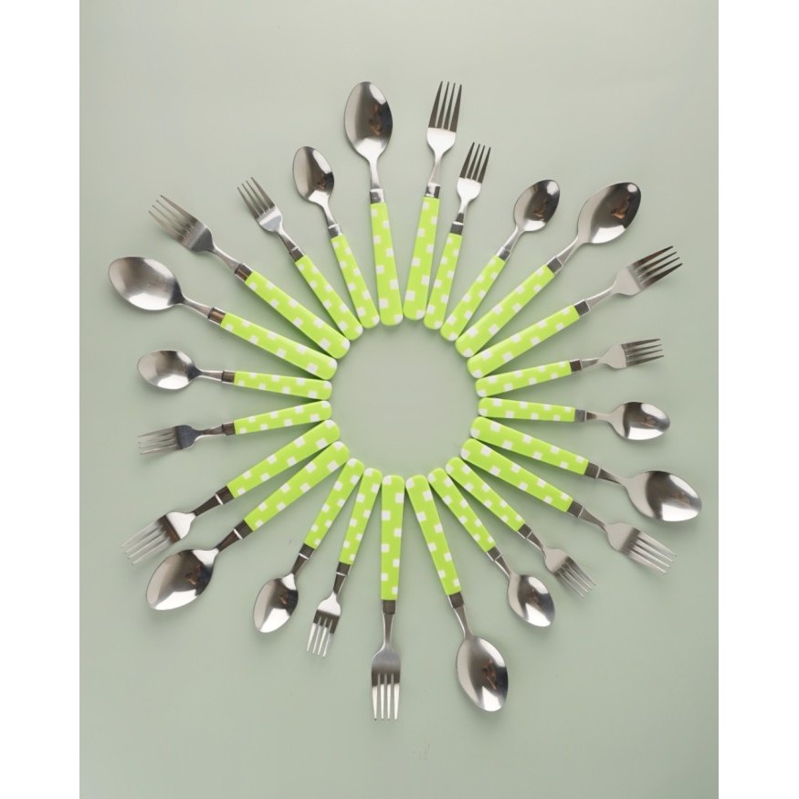 Vicenza Stainless Steel Sendok Dan Garpu Set V240C Hijau