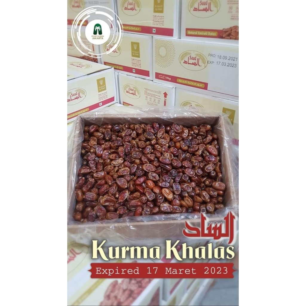 

kurma khalas saad 1/2 dus 5kg / kurma khalas saad / kurma khalas 5kg