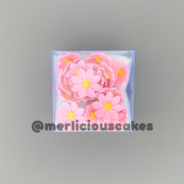 

] Daisy 45 Pink Bunga Gumpaste Flower Cake Kue Topper