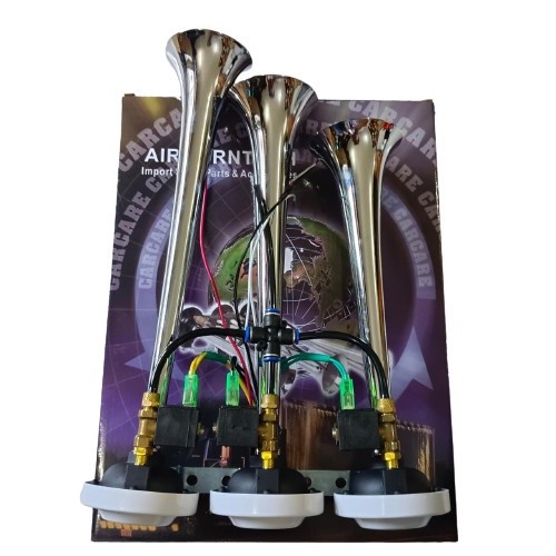 Klakson Telolet 3 Terompet 24 VOLT / 3 Corong Telolet Chrome / Klakson Truk / Air Horn Bus