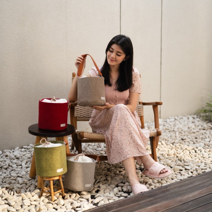 Toko Handuk - Bucket Bag Canvas Vintage ( Hand Bag Souvenir )