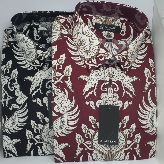 Alisan Motif Batik Print Khusus Nomor 16.5 - 17.5 Tangan Pendek