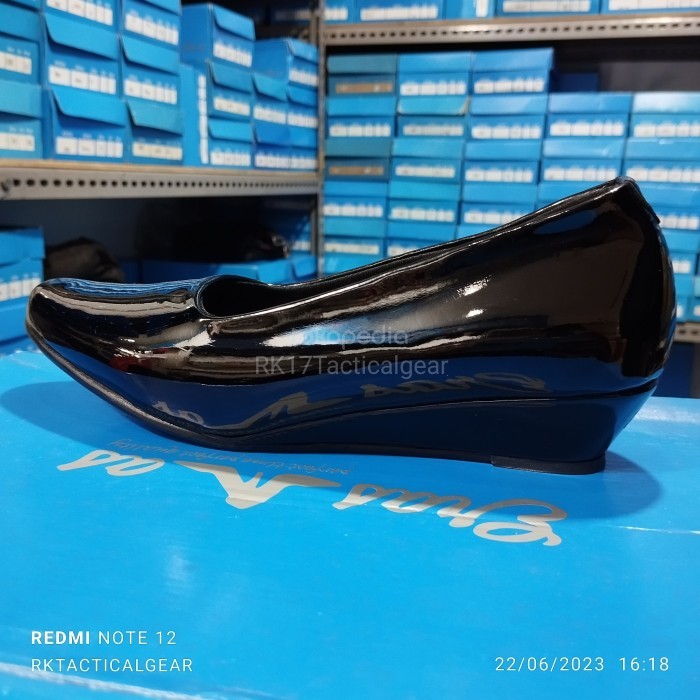 Original Sepatu Erasmas Wedges 3Cm Pdh Kowad Polwan Tni Polri
