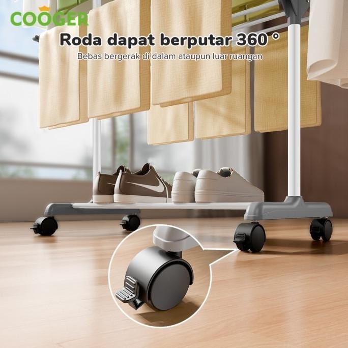 COOGER RAK JEMURAN BAJU STAINLESS STEEL RAK JEMURAN HANDUK 4 SUSUN
