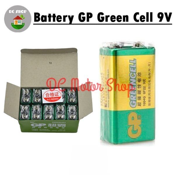 TERBAIK BATERAI KOTAK 9V BATTERY GP 9V GREENCELL / GREEN CELL 1604G-S1 6F22 KODE 362